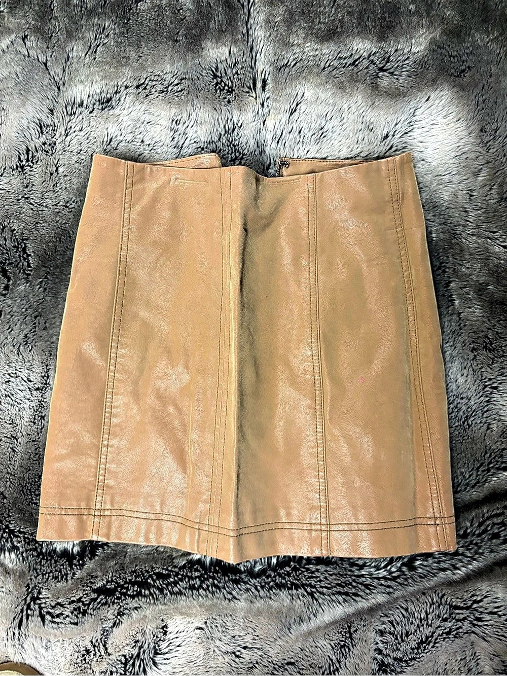 Free People Modern Femme Vegan Leather Skirt Mini Skirt Brown